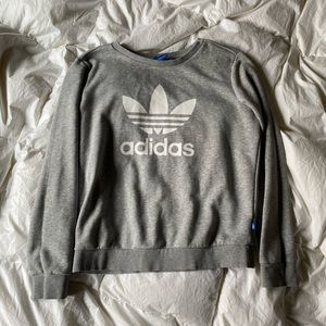 ADIDAS Pullover Crew Neck Logo Sweater Grey